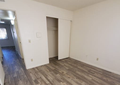 Bedroom and closet at University Park in Tempe AZ August 2020