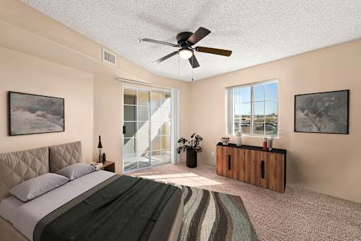 Bedroom at Silver Cliffs Apartments in Bullhead City Arizona