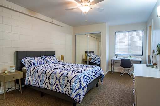 Bedroom at University Lofts Apartments near University of Arizona in Tucson Arizona