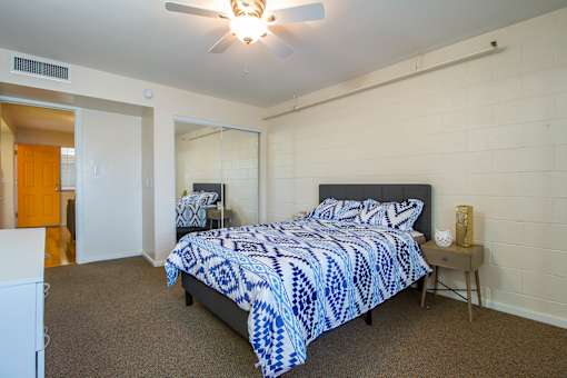 Bedroom at University Lofts Apartments near University of Arizona in Tucson Arizona