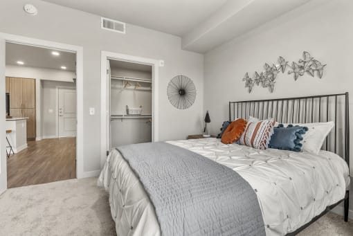 Bedroom at V on Broadway Apartments in Tempe AZ November 2020 (2)