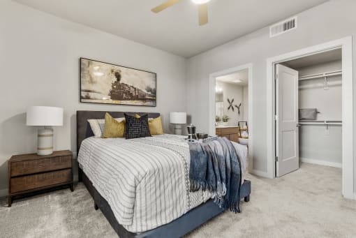 Bedroom at V on Broadway Apartments in Tempe AZ November 2020 (5)