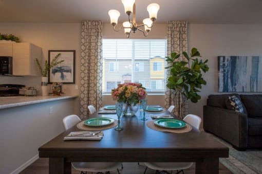 Dining area at San Vicente Townhomes in Phoenix AZ