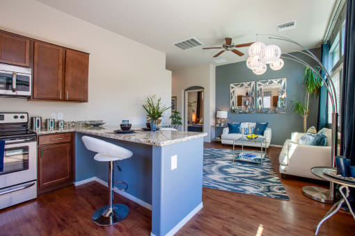 Kitchen and Living Room at Avilla Tanque Verde