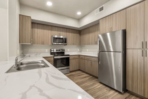 kitchen at V on Broadway Apartments in Tempe AZ November 2020 (4)