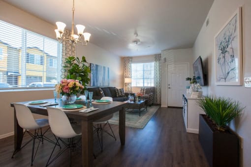 living room and dining area at San Vicente Townhomes in Phoenix AZ