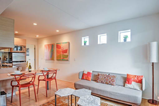 Living room at The Regency Apartments in Tempe Arizona July 2020