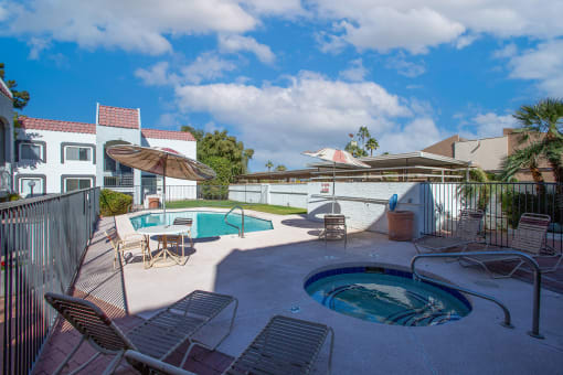 Lounge and Pool Area at University Park Apartments in Tempe AZ