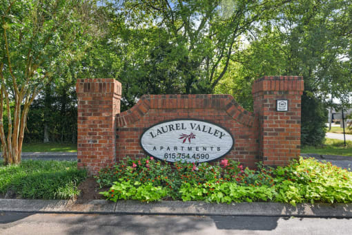 Monument Sign at Laurel Valley Apartments in Mount Juliet Tennessee March 2021 2