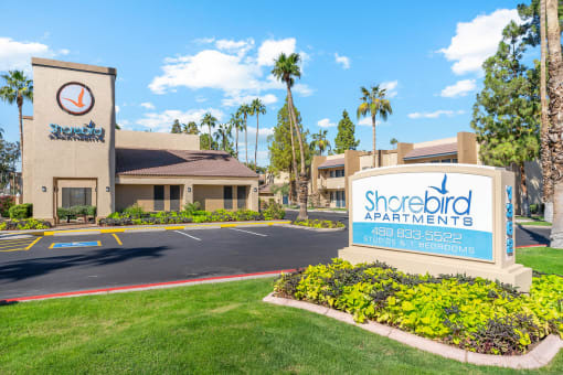 Monument Sign at Shorebird Apartments in Mesa Arizona
