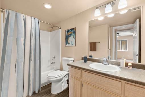 bathroom at Silver Cliffs Apartments in Bullhead City Arizona