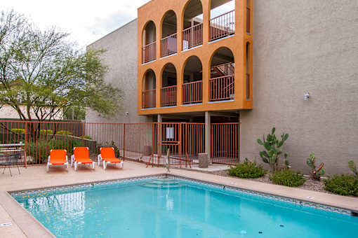Pool at University Lofts Apartments near University of Arizona in Tucson Arizona