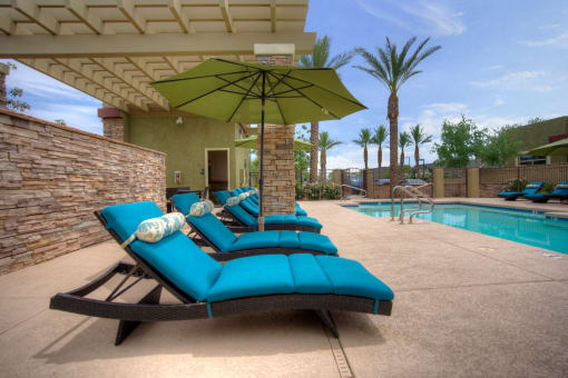 Pool Patio at Palm Valley Villas in Goodyear, AZ