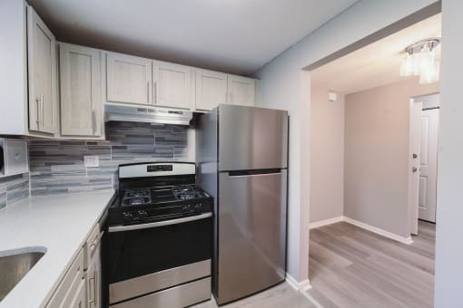 kitchen with stainless steel appliances at BAY SHORE APARTMENTS, Connecticut, 06512