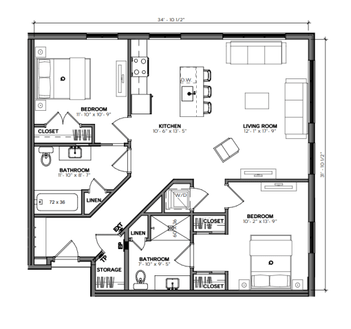 2 Bedroom Corner Unit Type