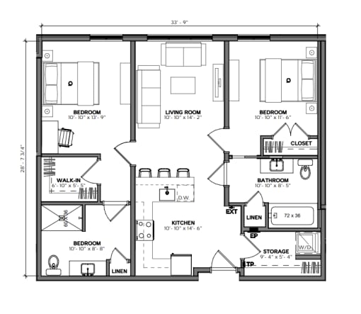 2 Bedroom Unit Type