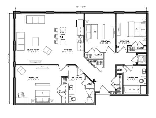 3 Bedroom Corner Unit Type