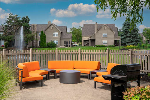 our apartments offer a clubhouse with a lounge and fire pit