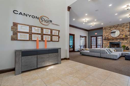 A reception area for the Canyon Club at Perry Crossing.