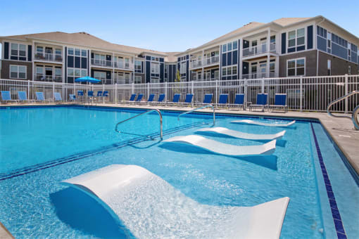 the pool at the apartments for rent