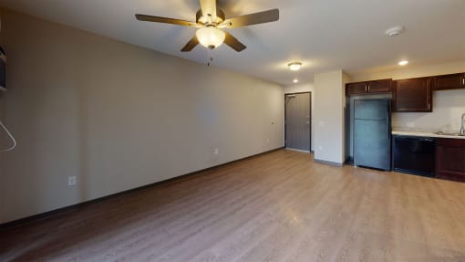Element Urbandale Apartments Renovated Kitchen and Living  Area