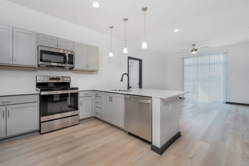 kitchen with stainless steel appliances