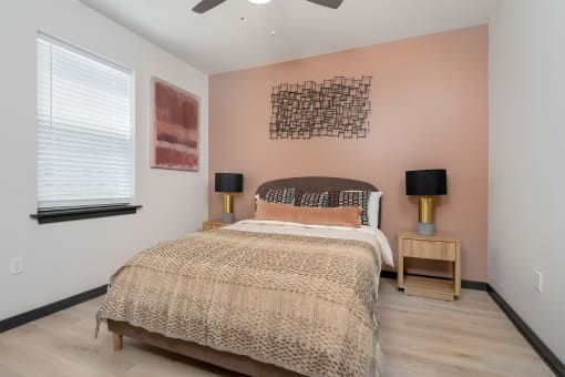 bedroom with a bed and nightstands