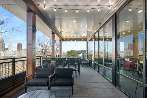 waterford bluffs rooftop lounge area