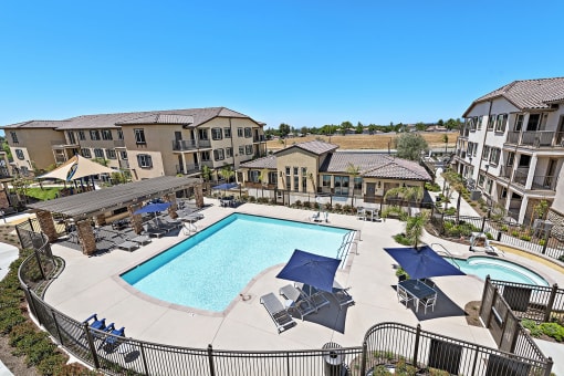 Pool & Spa Area at LEVANTE APARTMENT HOMES, California