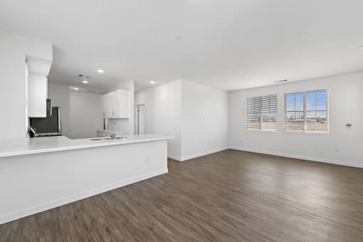 Kitchen & Living Area View at LEVANTE APARTMENT HOMES, California