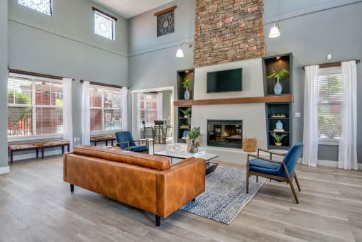 Clubhouse with fireplace