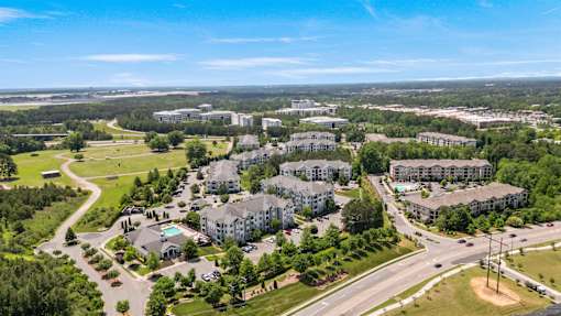 Crest at Brier Creek apartments aerial