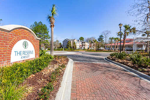 The Reserve at Wexford is a residential community with a brick entrance sign.