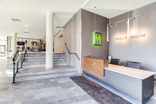 a view of the lobby at mile inn