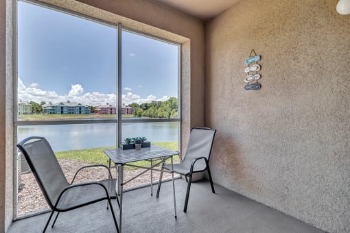 Screened patio and balcony at Bermuda Estates Apartments in Ormond Beach, FL