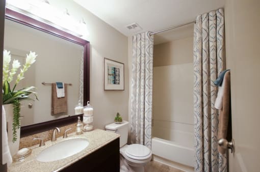 Bathroom With Bathtub at The Metropolitan, Lexington, KY
