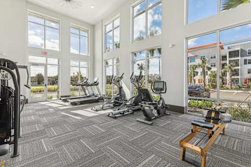 24-hr fitness center at Tapestry Headwaters Apartments in Kissimmee, FL
