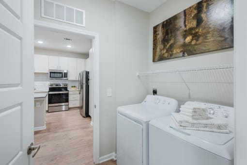 supplied washer and dryer at the Bon Haven apartment building in Spartanburg, SC