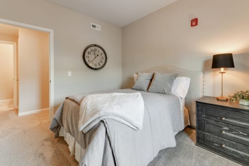 Furnished Carpeted Bedroom At Austin Place Apartments