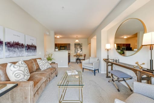 Modern Furnished Living Room at Austin Place