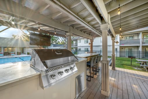 grilling station at Retreat at Brightside Apartments in Baton Rouge, LA