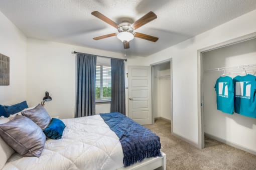 plush carpeting in bedroom at Retreat at Brightside Apartments in Baton Rouge, LA