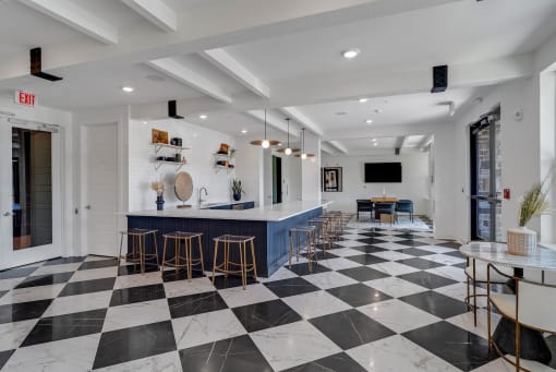 coffee bar and cafe with social lounge for residents at Tapestry Overbrook in McDonough, Georgia