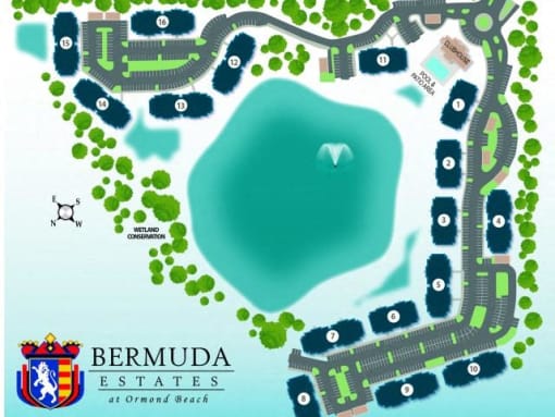 property map at Bermuda Estates Apartments in Ormond Beach, FL
