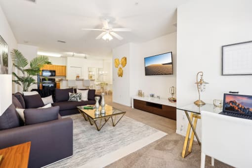 living room at Legacy at Crystal Lake Apartments in Port Orange, FL