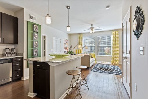Fitted Kitchen With Island Dining at Tattersall Chesapeake, Chesapeake