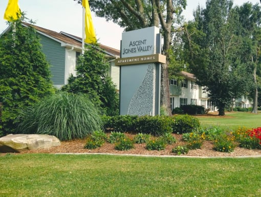 entrance signage at Ascent Jones Apartments in Huntsville, Alabama