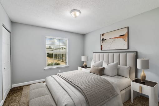 Main bedroom at Mirabelle Apartments in Mobile, Alabama
