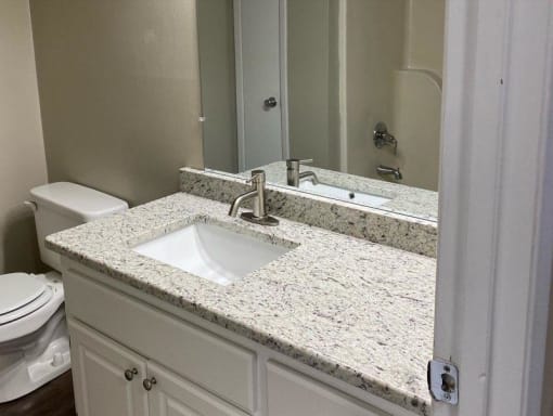 renovated bathrooms at Ascent Jones Apartments in Huntsville, Alabama