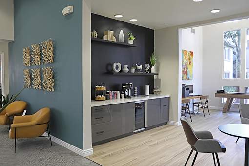 drink bar and sitting area